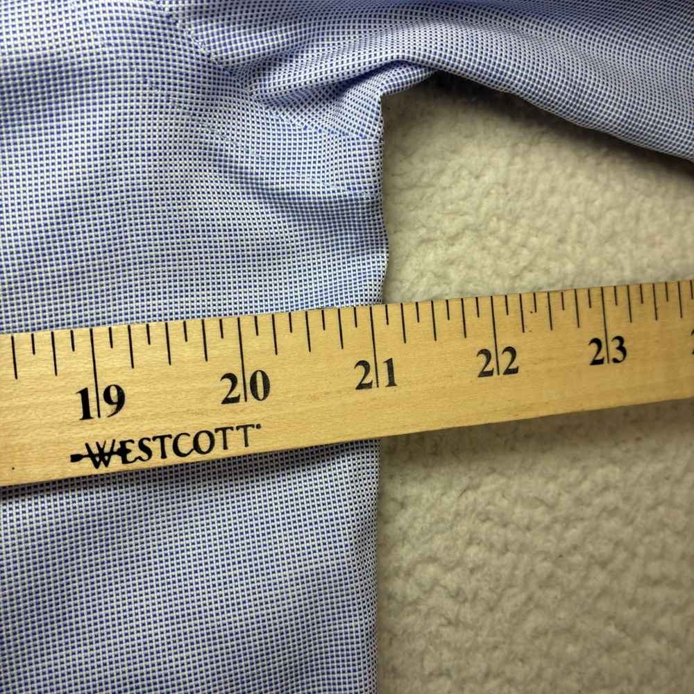 Banana Republic Untucked Dress Shirt Men M Blue Slim Non-Iron Button Preppy NWT - Picture 5 of 8